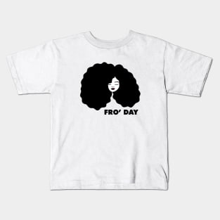 Fro Afro Hair Natural African Woman Kids T-Shirt